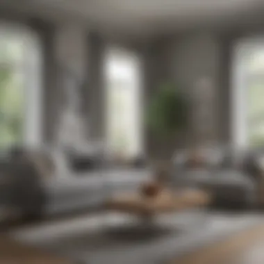 Gray couch and loveseat sets in a cozy interior