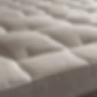 Close-up view of a high-quality mattress showcasing its material texture and comfort