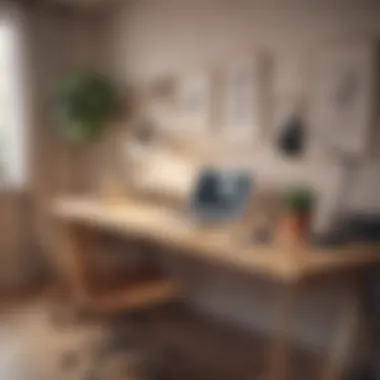 Unfinished Desk in Contemporary Office Setting Stylish unfinished desk in a modern workspace