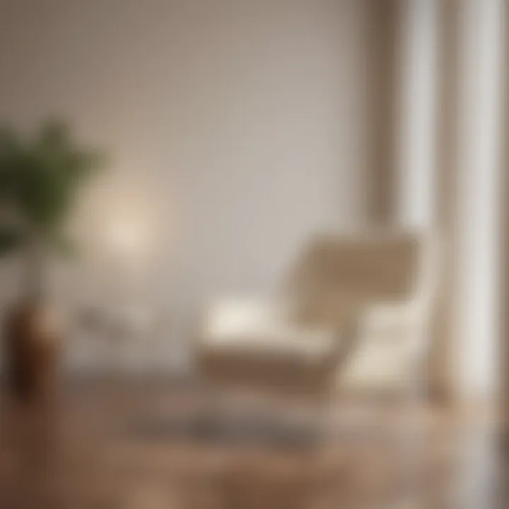 Cream armchair integrated into a minimalist decor scheme