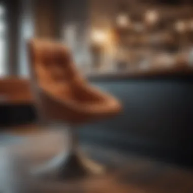 Leather spinny chair styled in a chic cafe