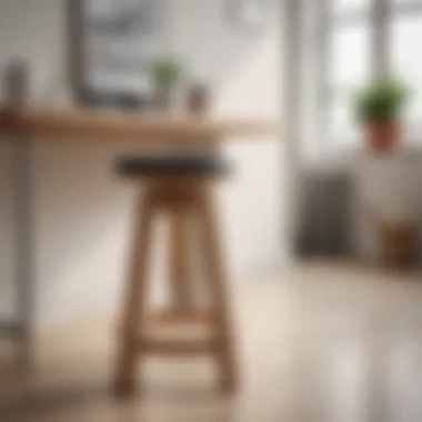 Bekvam stool used in a minimalistic workspace