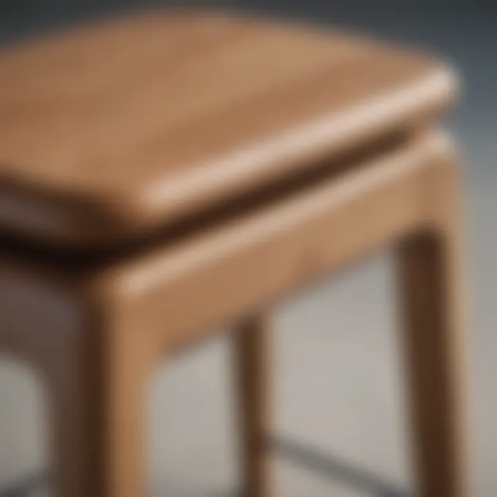 Close-up of the Bekvam stool showcasing its material and finish