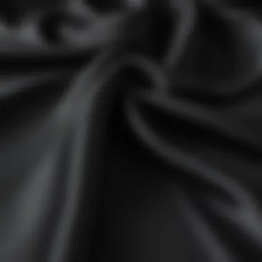 Close-up of fabric texture showcasing the quality of the black table cloth